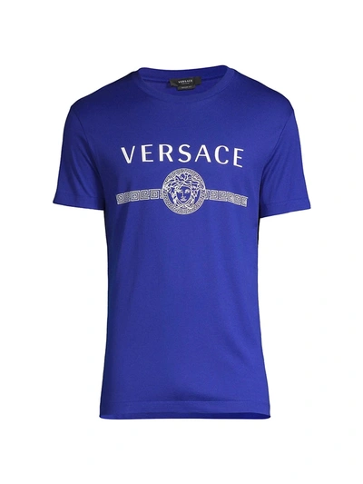 Versace Logo T-shirt In Lapis