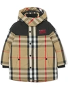 Burberry Boy's Chrissy Vintage Check Parka In Neutrals