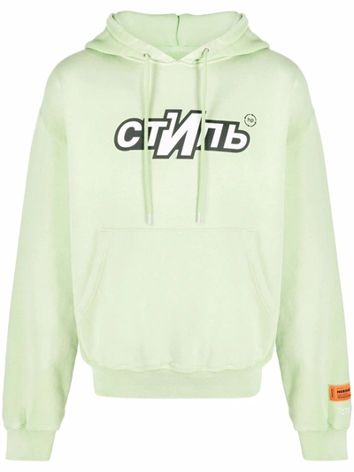 Heron Preston Hoodie Ctnmb Sport Apple Green Cootton Hoodie With Ctnmb Logo Print