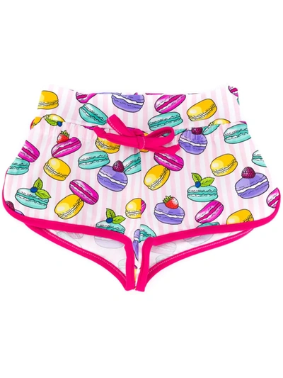 Mc2 Saint Barth Macaroon Print Shorts In Pink