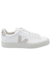 Veja Leather Suede Logo Trainers In White