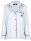 Karl Lagerfeld Embroidered-logo Pyjama Set In Blue