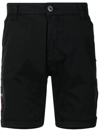 Alpha Industries Logo-embroidered Chino Shorts In 黑色