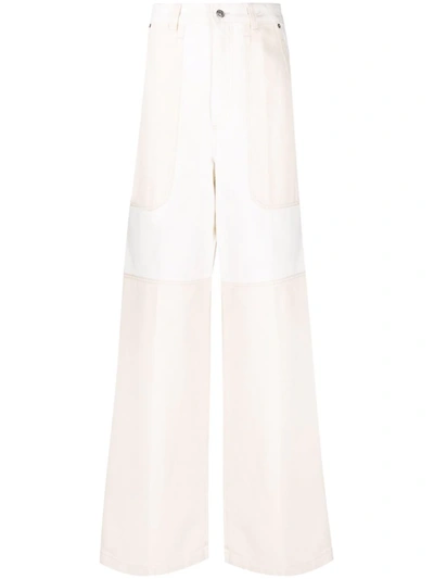 Diesel High-waist Coated-effect Jeans In Neutrals