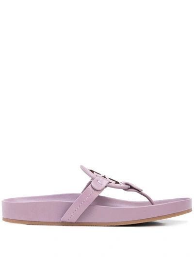 Tory Burch Miller Cloud Leather Thong Sandals In Lilac