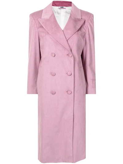 Gcds Man Fit Long Coat Lavender In Pink