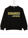 Dsquared2 Teen Logo-print Cotton Sweatshirt In 黑色