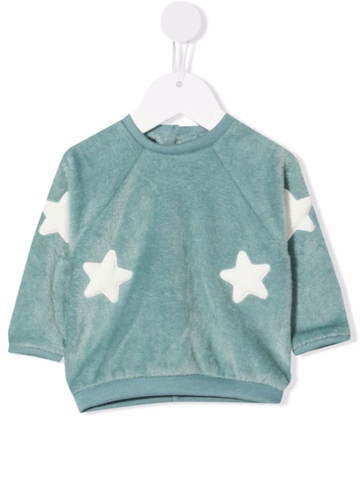 La Stupenderia Babies' Star-embroidered Sweatshirt In 蓝色