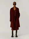 Joseph Double Face Cashmere Cenda Long Coat In Burgundy