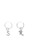 Raf Simons Earrings With Logo Pendants Unisex In Silver