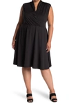 Love By Design Prescott Fit & Flare Belted Knee Length Dress In Black