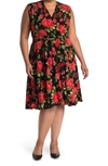 Love By Design Prescott Fit & Flare Belted Knee Length Dress In Carnation