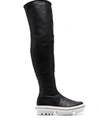 TRIPPEN THIGH-HIGH FLAT LEATHER BOOTS