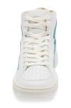 Superdry Basket High Top Sneaker In White/ Aqua