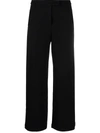 Emporio Armani Wide Leg Trousers Featuring Side Embellishments In Black