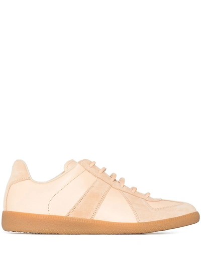 Maison Margiela Replica Suede-panel Leather Trainers In Neutral