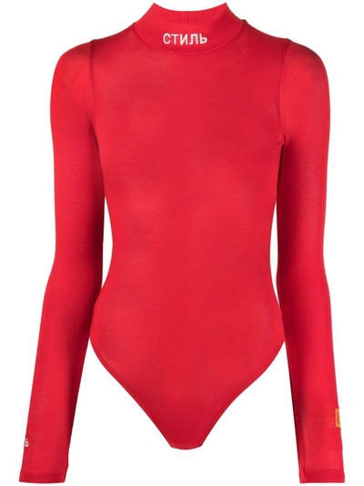 Heron Preston Ctnmb Long-sleeve Bodysuit Red