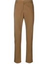 Dondup Cropped Tapered Chino Trousers In Braun