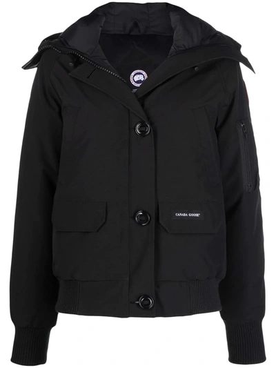 Canada Goose Chilliwack Hooded Shell Down Bomber Jacket In Black