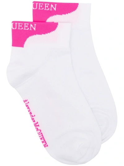 Alexander Mcqueen Logo-intarsia Socks In White