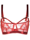 Bordelle Bondage Belle Soft-cup Bra In Red