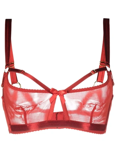 Bordelle Bondage Belle Soft-cup Bra In Red