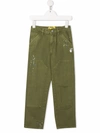 Off-white Paint-splatter Straight Trousers In Green