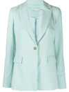 Alice And Olivia Camille' Double Breasted Stretch Blazer In Blue