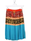 Marc Jacobs Teen Multi-pattern Pleated Mini Skirt In Red