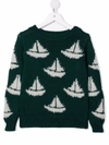 THE ANIMALS OBSERVATORY BOAT PRINT WOOL JUMPER