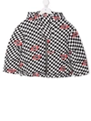 OFF-WHITE CHECK-PATTERN PADDED JACKET