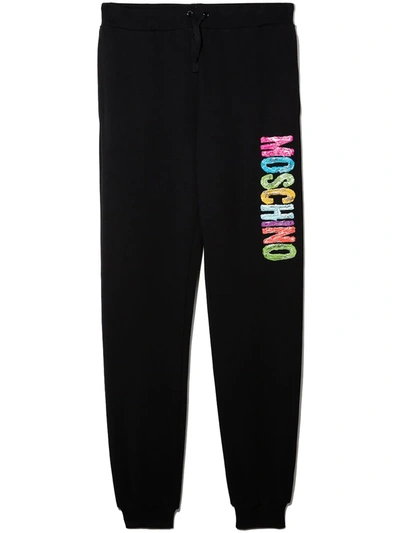 Moschino Kids' Logo-print Jogging Trousers In Black