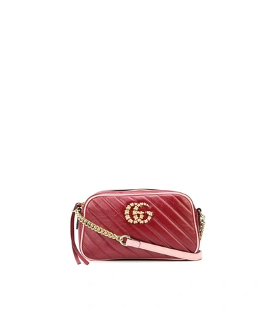 Gucci Crsbody Camera Chevron Bag In Red