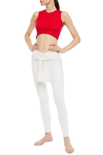 Live The Process Cropped Cotton And Cashmere-blend Top In Red