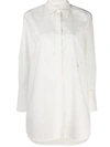 Chloé Ladies White Poplin Long-cut Shirt In White