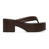 DRIES VAN NOTEN BROWN CHUNKY HEELED SANDALS