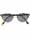 Oliver Peoples Tortoiseshell Foldable Sunglasses In Nude