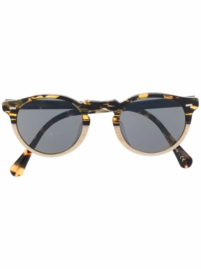 Oliver Peoples Tortoiseshell Foldable Sunglasses In Nude