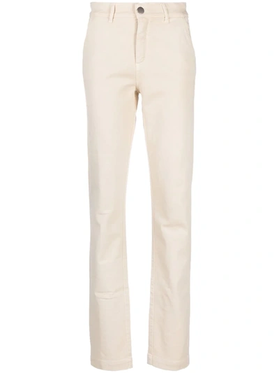 Federica Tosi High-rise Slit-detail Jeans In Weiss