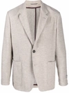 Canali Single-breasted Tailored Blazer In Nude
