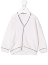 Il Gufo Contrasting-trim Cardigan In 中性色
