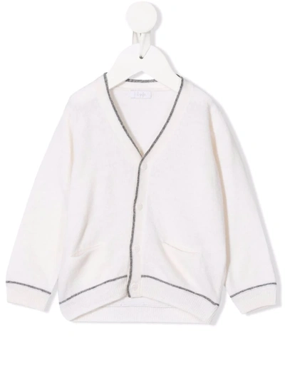 Il Gufo Babies' Contrasting-trim Cardigan In 中性色