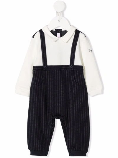Il Gufo Babies' Embroidered-logo Sleeve Romper In 黑色
