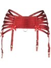 Bordelle Webbed Suspender Belt In 红色