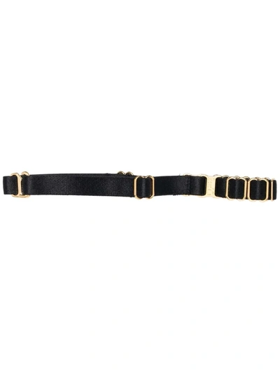 Bordelle Adjustable Satin Strap Collar In Black