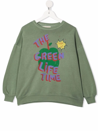 The Animals Observatory Kids' The Green Lifetime Sweatshirt In 绿色