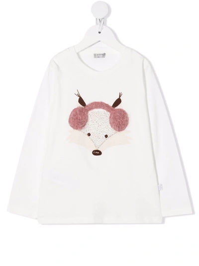 Il Gufo Embroidered Long-sleeved T-shirt In 白色