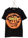Versace Teen Medusa Smile Cotton T-shirt In Black