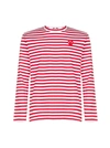 Comme Des Garçons Play Logo Striped T-shirt In Red And White In Red White