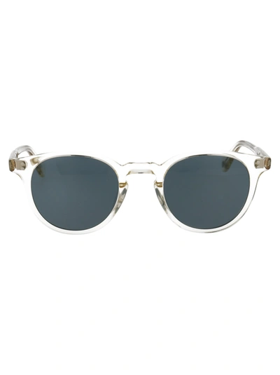 Garrett Leight Clement 46 Sunglasses In Pure Glass/pure Blue